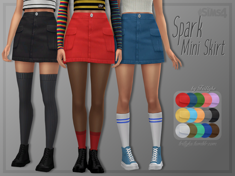 trillyke: Spark Mini Skirt - Tumblr Exclusive Maxis Match cargo mini ...