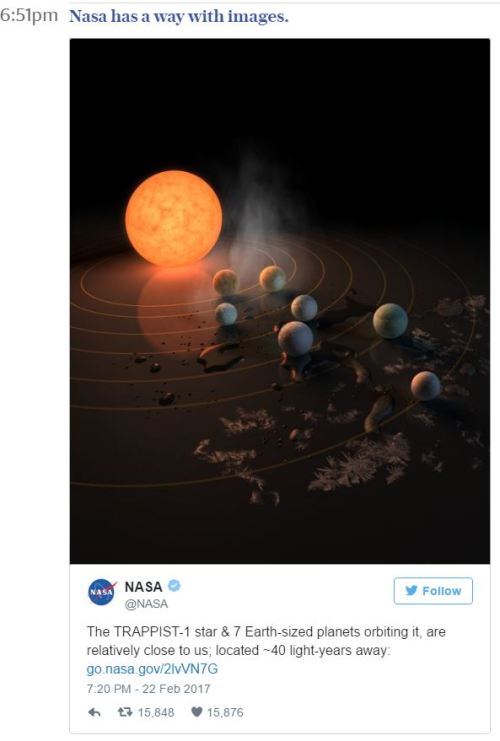 Nasa Astronomers Discover New Solar System Of Seven Planets Called TRAPPIST-1 Where Life May Have Evolved