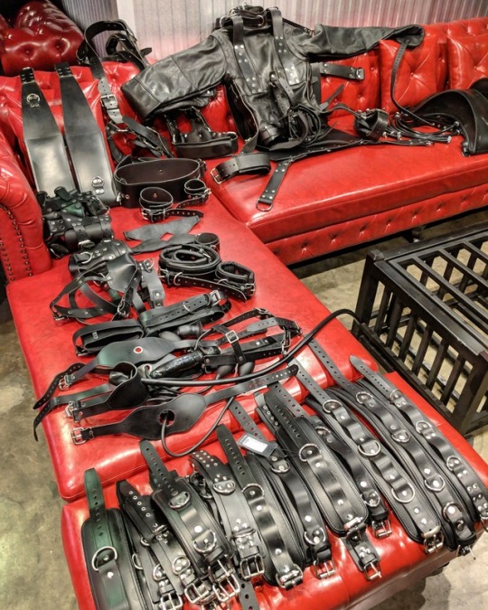 rubberforfun: Leather gears care day ✨ #rubber #latex #leather #fetish #bdsm #bondage #playroom #redroom #rubberforfun 