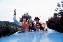 cinyma:  The Beatles in their film, Magical Mystery Tour, (dir. Paul McCartney, John Lennon, George Harrison, Ringo Starr &amp; Bernard Knowles, 1967) 