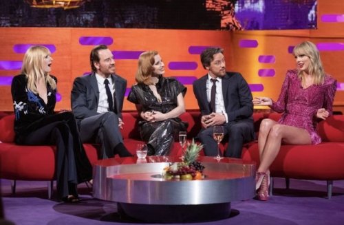 mcavoysource: JAMES MCAVOY, SOPHIE TURNER, MICHAEL FASSBENDER, JESSICA CHASTAIN AND TAYLOR SWIFT ON 