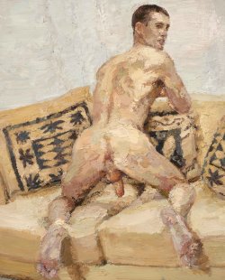 Ydrorh:  Man On Sofa, 2012, Oil On Canvas, 80X65 Cm (Photo Ran Erde)Http://Www.yisraeldrorhemed.com/Https://Www.flickr.com/Photos/Yisrael_Dror_Hemed