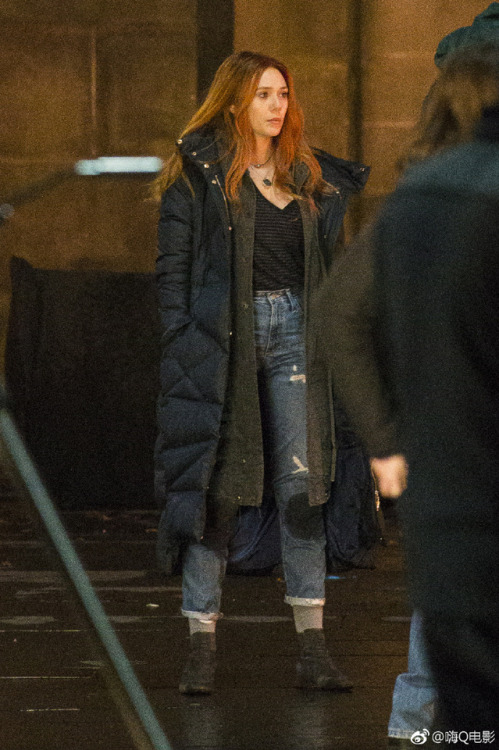 marvelstudiosmovies: Elizabeth Olsen on the set of Avengers: Infinity War 