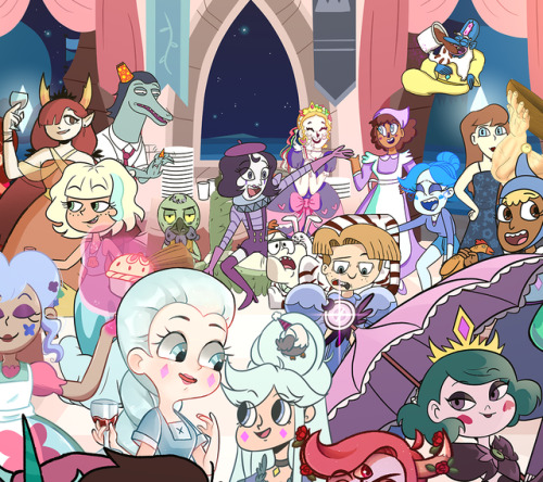 “Welcome Back, Star!” Collab by 24 Artists From Star Vs. DiscordOrganized by Prismatic@Discord, this is an art collaboration between two dozen amazingly talented artists on Star Vs. Discord, showing a party at Mewni Castle with everyone celebrating