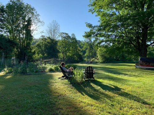 Morning ☀️ . . . . . #vermonting #vermontgarden #vermontlife #veggiegarden #sunrise (at Chester, Ve