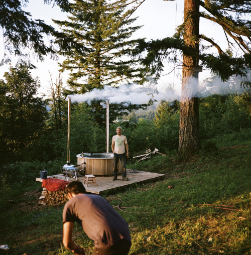 thecindercone:  A long day of working on the tree houses.