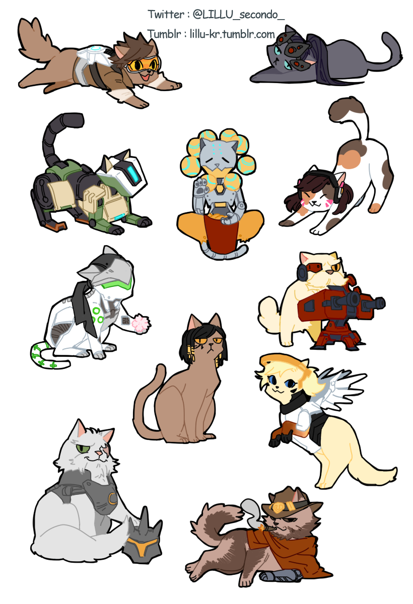 lillu-kr: overwatch cats redrawing.