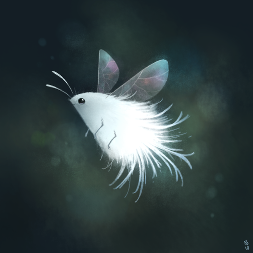 purmu:Doodled a fairy creature heavily inspired by woolly aphids a.k.a. actual garden fairies