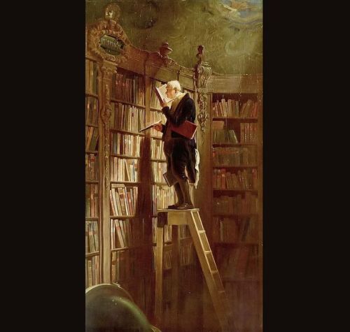 The Bookworm (1926) is thought to be a tribute by Norman Rockwell to Carl Spitzweg’s painting 