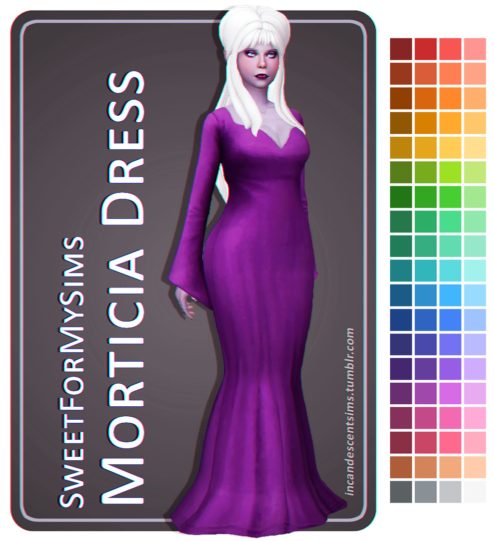 Maggie's Sims 4 Gallery - @sweetformysims Morticia Dress and @tekri’s ...