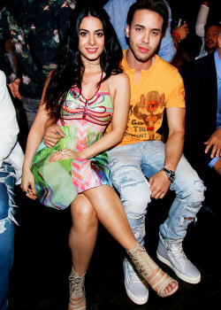 Harry-Matthew:   Emeraude Toubia And Prince Royce Attend Custo Barcelona Show At