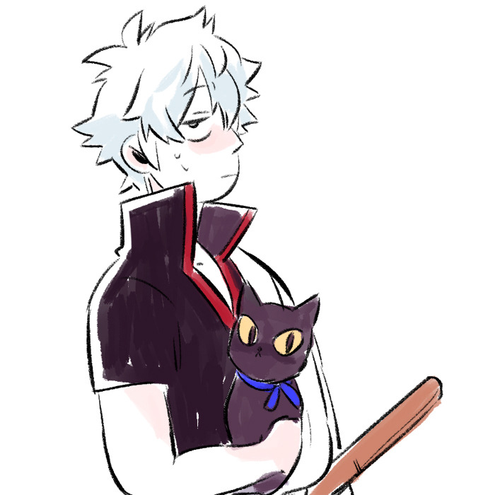 yourhandiheld:  also look at this gintoki + catzura doodle i made for some friends
