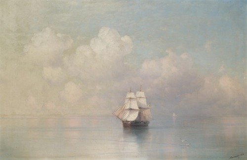 art-and-things-of-beauty:Ivan Konstantinovich Aivazovsky (1817-1900) - Calm seas, oil on canvas, 59,