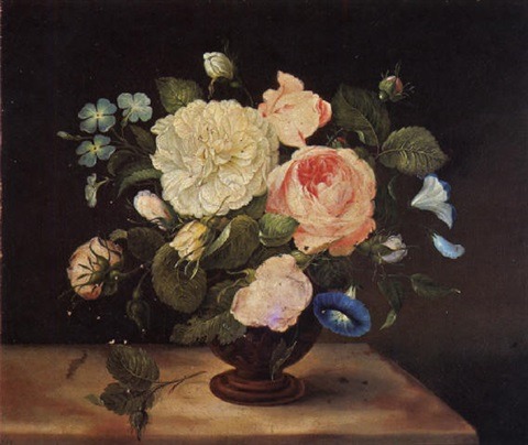 Adriana Johanna Haanen (1814–1895)Roses and sweet peas in vase, 1852