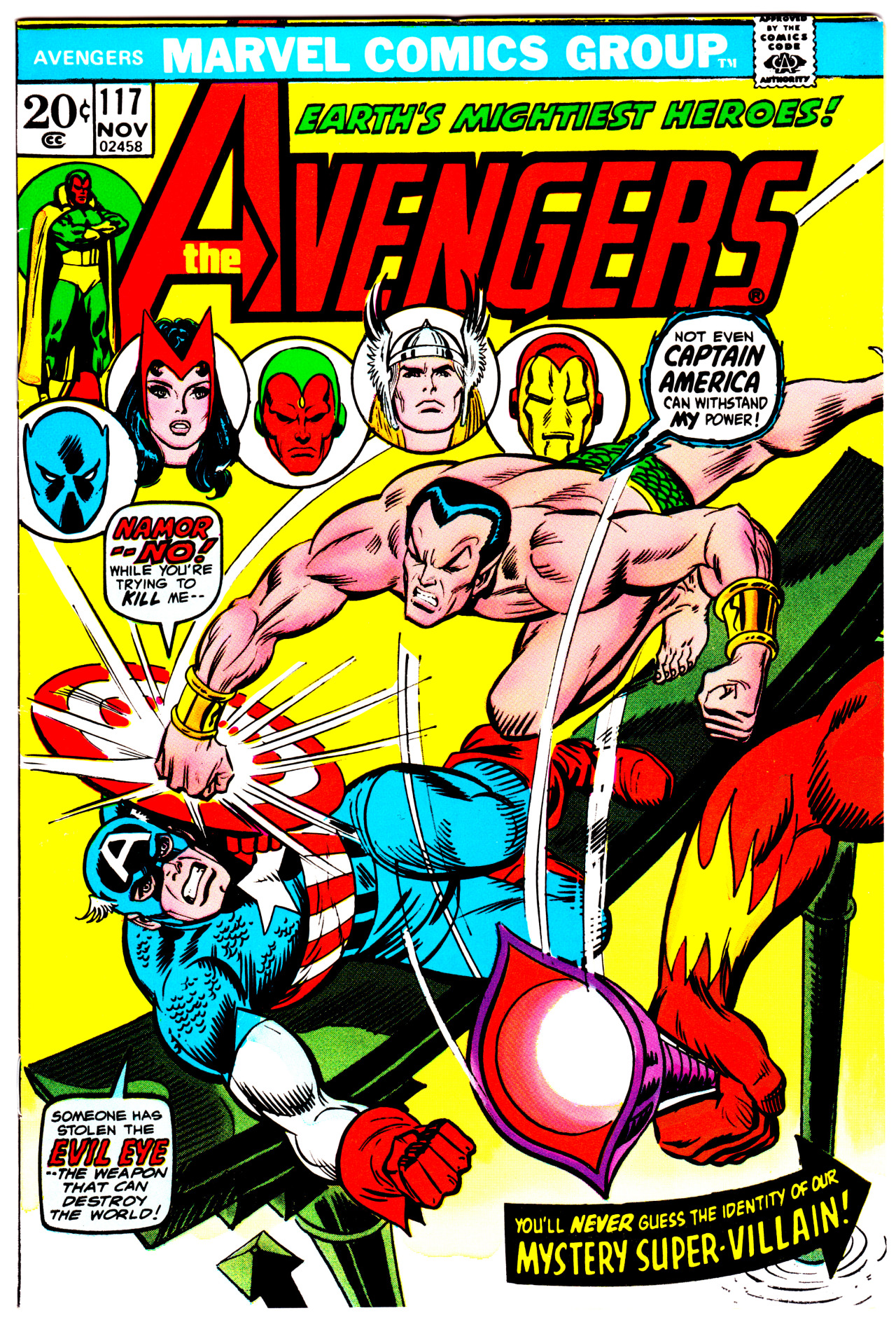 jthenr-comics-vault:  Avengers #117 (November 1973)Cover Art by John Romita, Mike