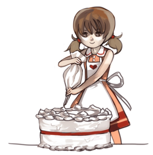 I wanted to draw Nanako icing a cake so I drew Nanako icing a cake.