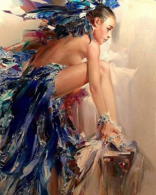 woman-in-art:Painting by Russian artist IVAN SLAVINSKY