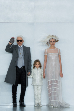 fashioninquality:  Karl and Cara at Chanel