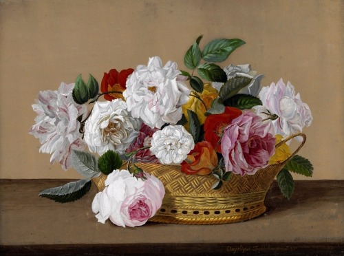 Basket with Roses, Aniela Trębicka, 1821