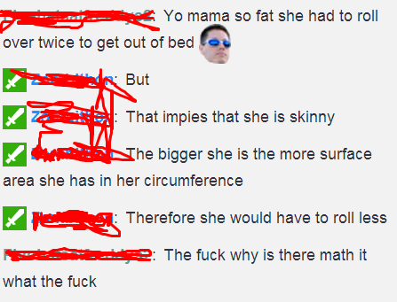 godotal:  hkirkh:  Why is there math  Yo mama’s so fat that her BMI is above the