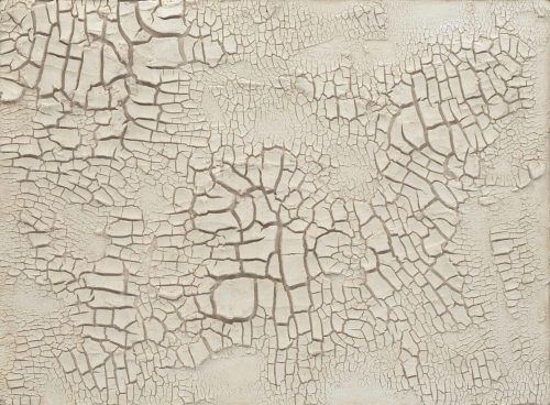 alaspoorwallace: Alberto Burri (Italian, 1915-1995), Cretto bianco [White Crack], 1958. Mixed media, 38.5 x 52 cm “The present work is a very early example of the series, and is only one of five Cretti produced in 1958, the same year that Burri first