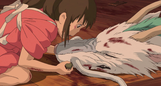 stevhoa:   Many of Miyazaki’s male characters carry a curse of some sort, an expression of internal conflicts: Ashitaka’s toxic arm in Princess Mononoke, Marco’s pig face in Porco Rosso (Kurenai no Buta, 1992), Haku’s magic indenture to Yubaba