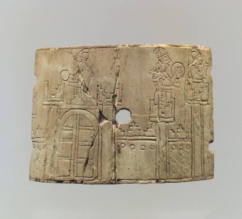 met-ancient-art: Incised cosmetic box fragments with a warrior and four women, ca. 9th–8th century B