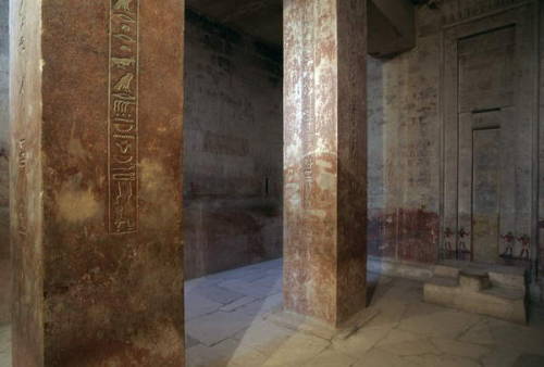 grandegyptianmuseum:Interior of the Mastaba of Ti. Old Kingdom, 5th Dynasty, ca. 2494-2345 BC. SaqqaraNecropolis.