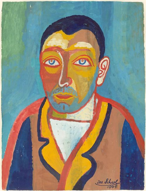 amare-habeo:Josef Scharl (German-American, 1896 - 1954) Men’s portrait, 1949Tempera on vellum. 50.5 