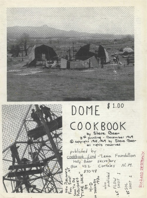 celia-hannes: Dome Cookbook Steve Baer 1968-69