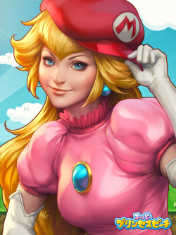 nintendocafe:  Art inspired by Princess Peach Art created by Artgerm