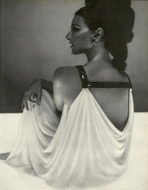 Jacquesdemys:  Harper’s Bazaar September 1966.   Dress By Grès, Photographed By