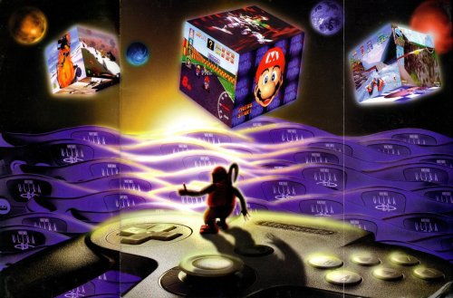 suppermariobroth:
“Unique promotional illustration of Diddy Kong on top of a Nintendo 64 controller, with waves of Nintendo 64 consoles (known as Nintendo Ultra 64 at the time) in the background, from a 1996 issue of Nintendo Power.
Main Blog |...