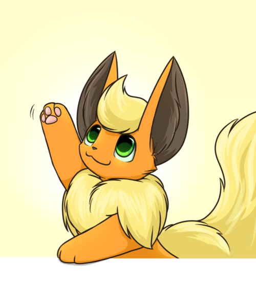 fridayflareon:good luck, @thorynchocobo‘s friend! fire poof believes in u!! ^w^ lookit dis cutie~