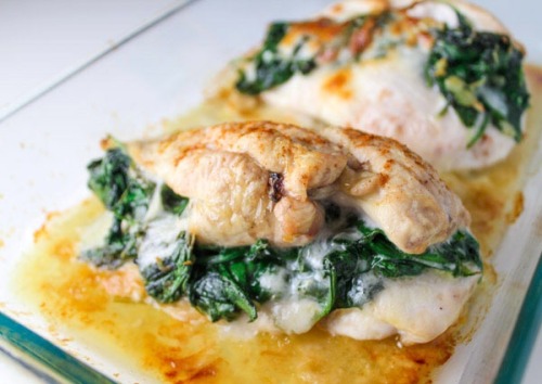 healthypouch - BAKED SPINACH PROVOLONE CHICKEN...