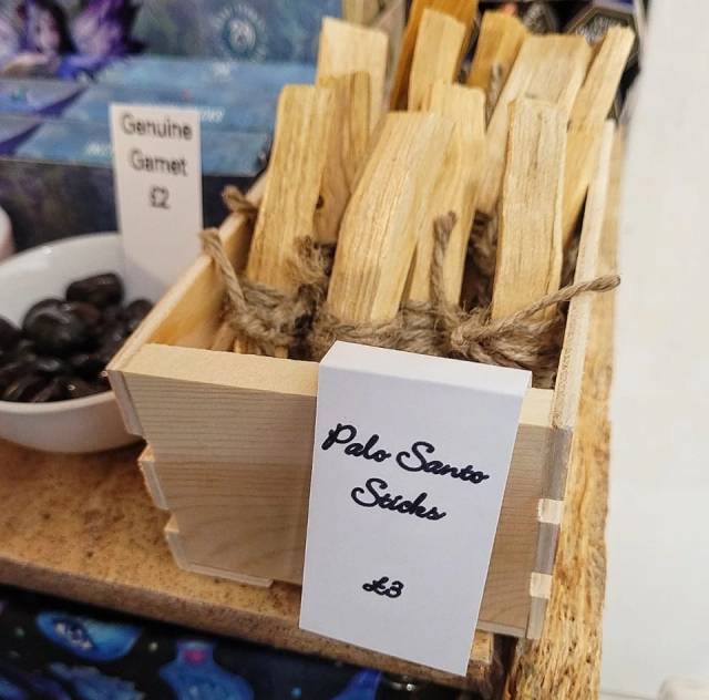 Palo Santo, meaning Holy Wood is a wild tree found in the forests of Peru, Venezuela, Costa Rica, Colombia, Ecuador and more. It is burned like incense or White Sage to rid negativity. It can rid stress, anxiety and bring a feeling of peace.  Crystals of the Moon is open today (Monday) 10 till 4 or shop online for crystal jewellery at https://ift.tt/yzFUAZL  Made in Ashford  Loveashford  Park Mall https://ift.tt/o92FeIT #boho#crystalsofthemoon#om#healingcrystals#wanderlust#witchy#witch#witchyjewelry#crystalshop#b