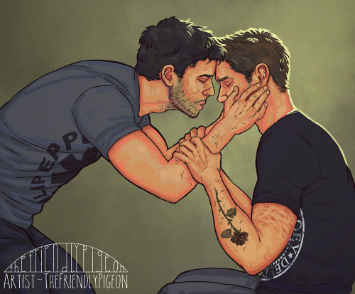 thefriendlypigeon:Destiel commission for the super amazing @chaoticdean​ and her fanfic :DCOMMISSION