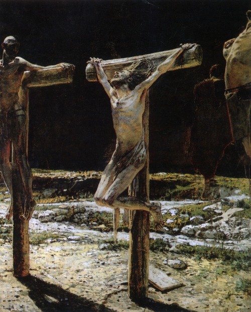 Nikolai Ge - Crucifixion (1892).The painting made a huge impression on Tolstoy. Upon seeing it, he n