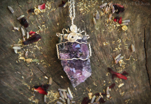 magickandmoss: Amethyst druzy crystal amulets in my shop, Magick and Moss :) Please do not delete th