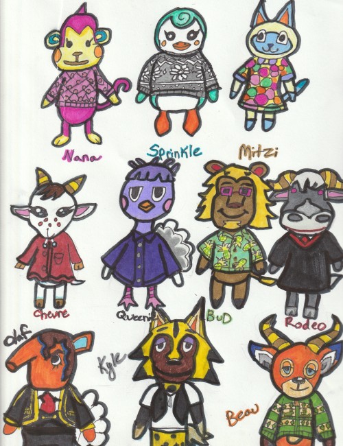 My current Animal Crossing Villagers 