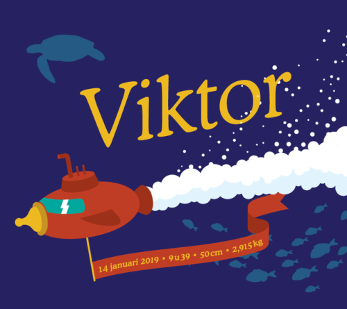 Birthcard for Viktor, brother of Kasper.
