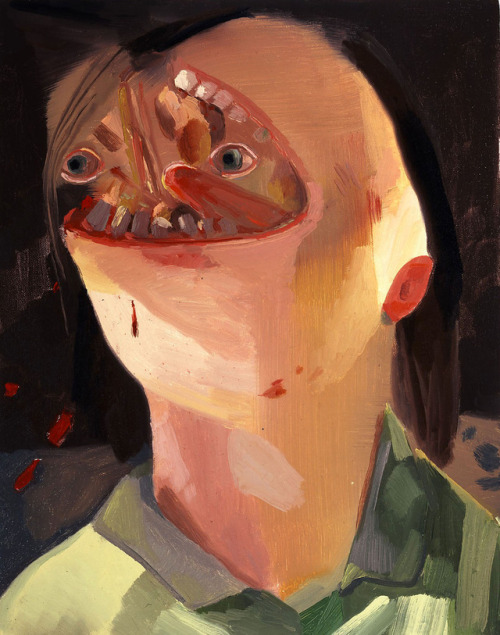 Dana Schutz (American, b. 1976, Livonia, MI, USA) - Face Eater from Self-Eater series, 2004  Paintin