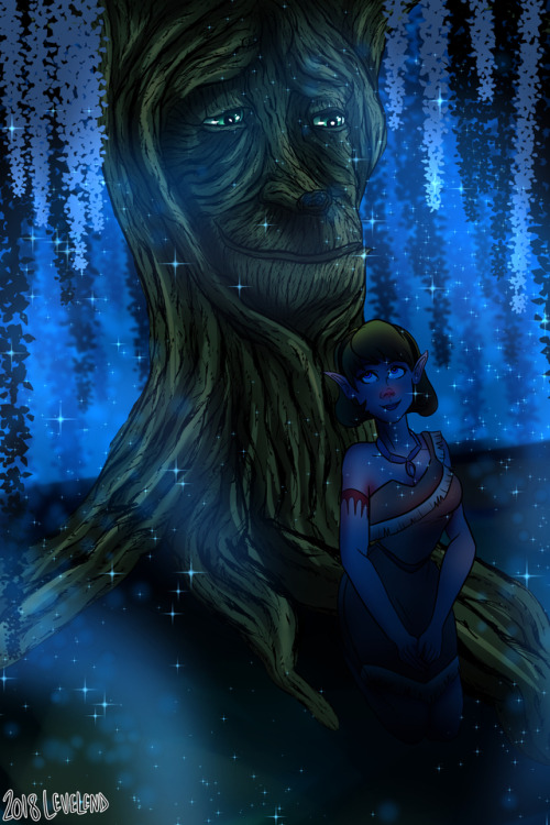 Saria and the Maku tree as Pocahontas and Grandmother Willow