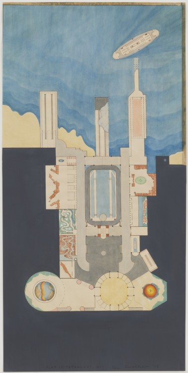 Rem KoolhaasDreamland Project, Coney Island, Brooklyn, New York (Plan) 1976 Watercolor and synthetic