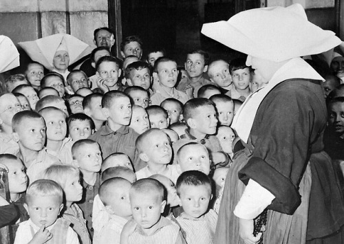 Polishwar orphans at the Catholic Orphanage in Lublin (September 11th,1946), where they are being ca