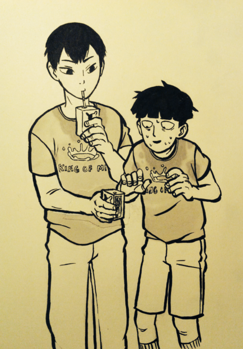 Inktober 4: Kageyama and Kageyama, milk royalty!