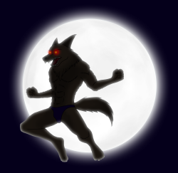 Just a werewolf out on a hunt. He might be dressed in undies, but that doesn’t change anything. You’re still dead meat~At least your last moments would be of seeing his bulge