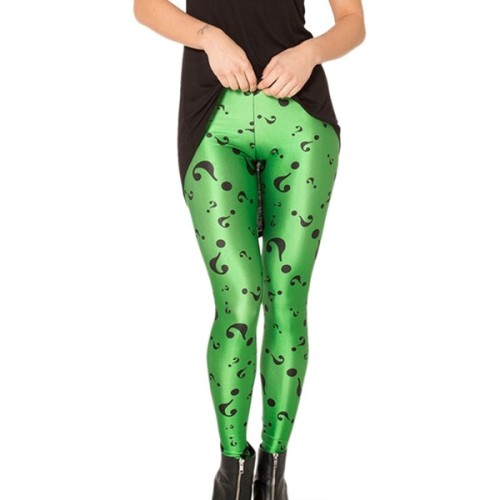 batgirlnygma: Green Fashion Ladies Question Mark Printed Leggings ❤ liked on Polyvore (see more gr