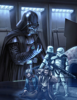 starwarsuniverse:  smyrno:  Send a detachment down to retrieve them. See to it personally, Commander. There’ll be no one to stop us this time.  This is a really shocking picture for me, I wonder if Vader actually did give the order to murder Owen