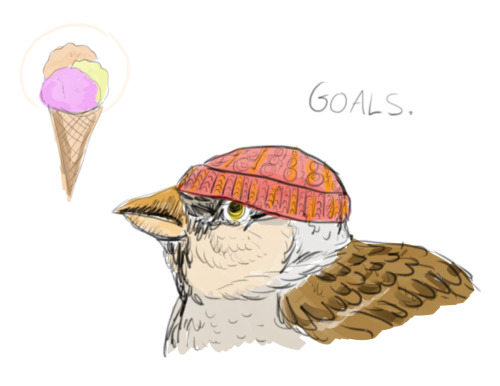 Small #bird has #icecream goals. #drawing